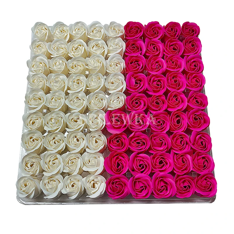 Mix Color Three-layer Without Base Rose Floral Scented Artificial Flowers Heads DIY Creative Gifts for Valentine's Day 81Per Lot