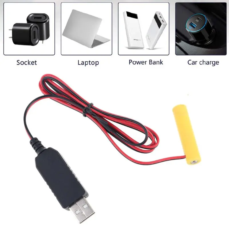 LR03 AAA Battery Eliminator USB Power Supply Cable Replace 1 to 4pcs 1.5V AAA Battery For Electric Toy Flashlight Clock
