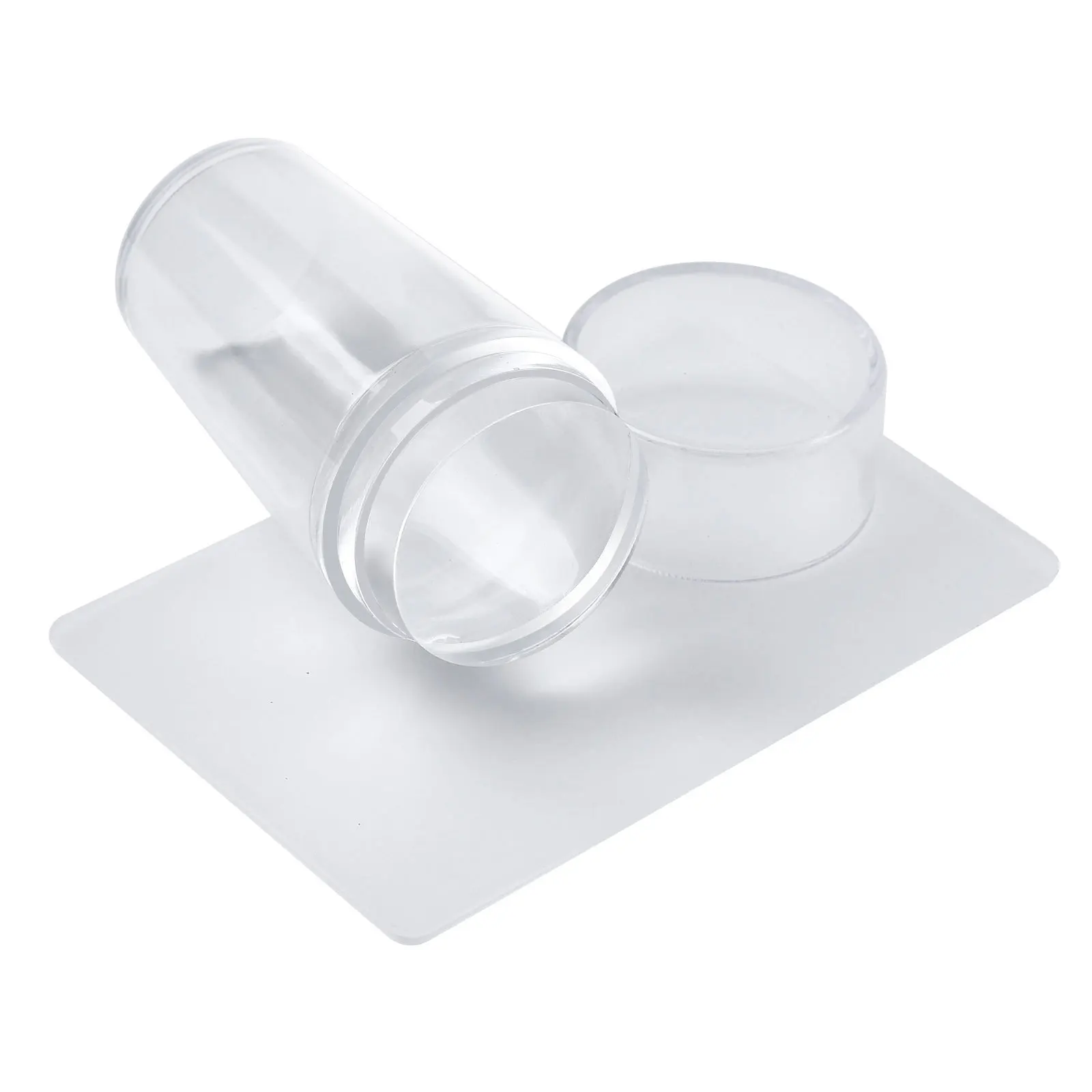 1Set Create Perfect French Tips Instantly with Clear Silicone Nail Stamper & Scraper Set!