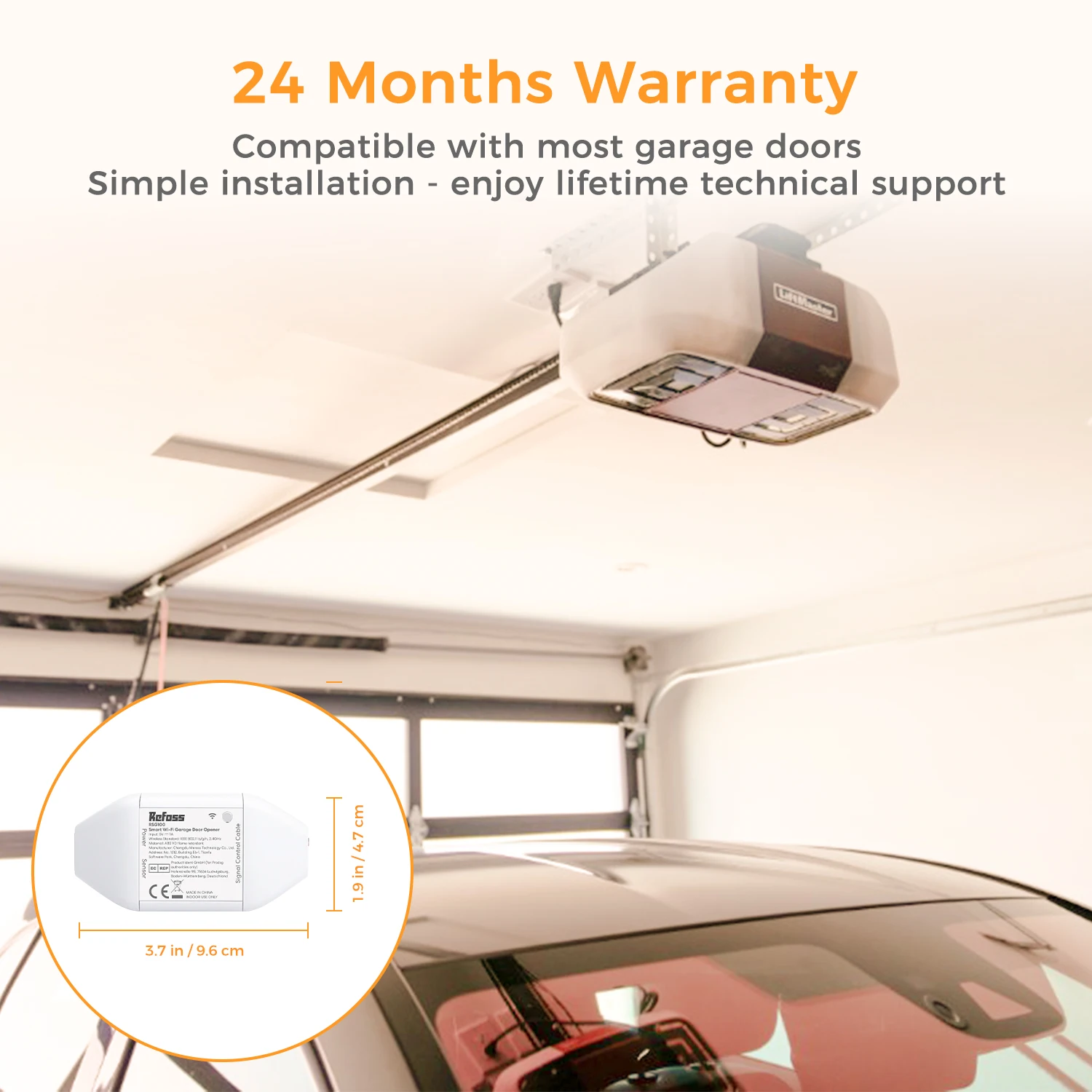 Refoss Smart WiFi Garage Door Opener WiFi Sensors Controller Remote Control Support Alexa Google Assistant NO Hub Required