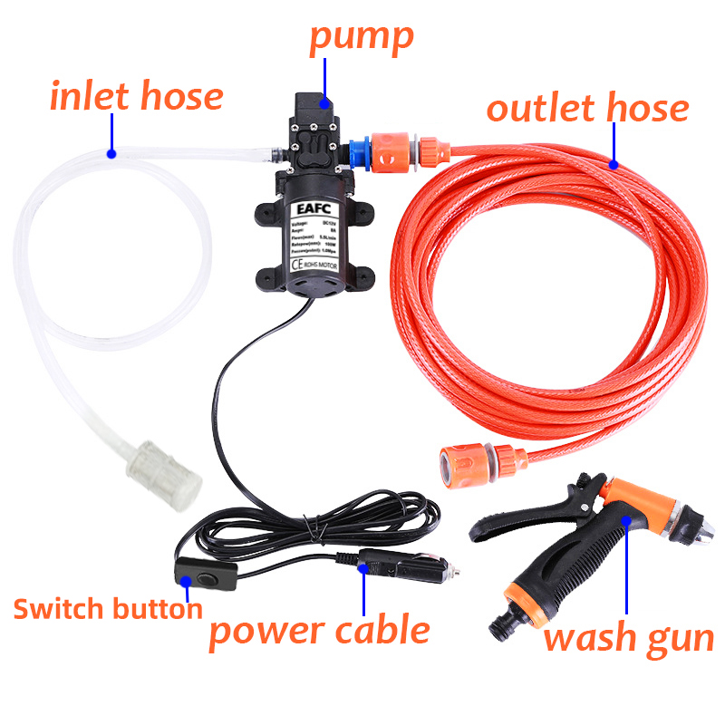 Car Wash 12V Car Washer Gun Pump High Pressure Cleaner Car Care Portable Washing Machine Electric Cleaning Auto Device