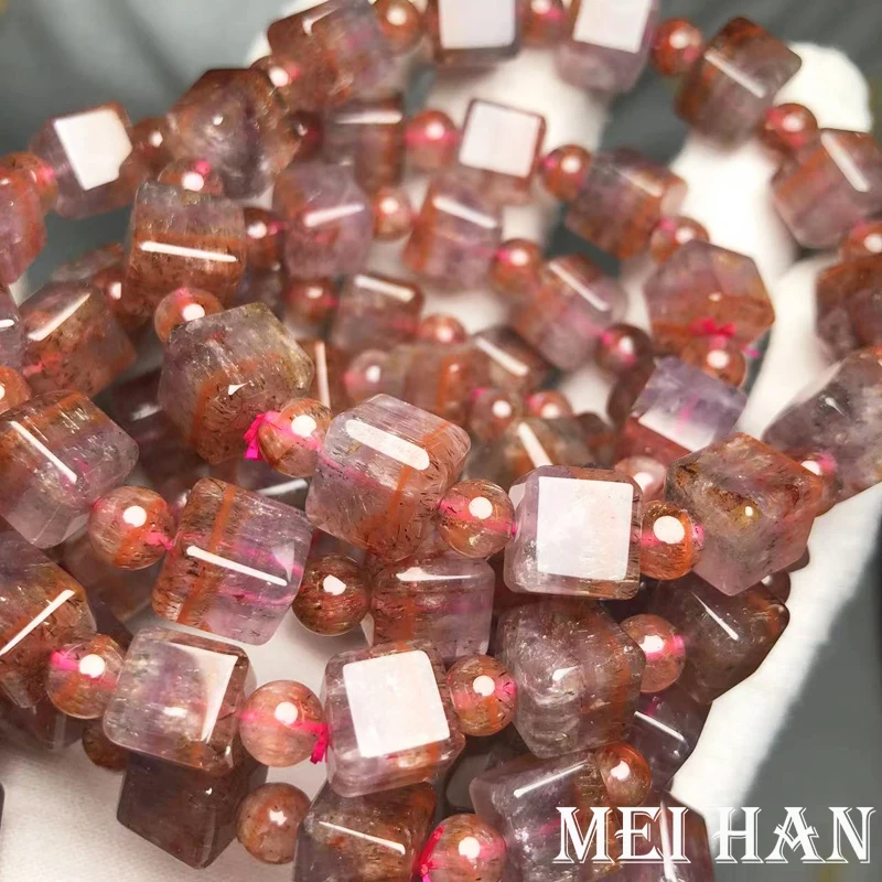 Miehan Top Natural Genuine Rare Auralite 23 Quartz Square Beads Bracelet For Jewelry Making