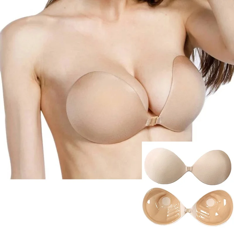 Bikini Invisible Bra Nipple Cover Silicone Push Up Bra for Wedding Party Sticky Accessories with Transparent Straps Bralette Cup