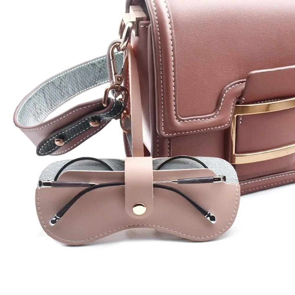 PU Leather Handmade Glasses Bag Sunglasses Case Portable Myopia Protector Simple Hanging Wrist Storage Box