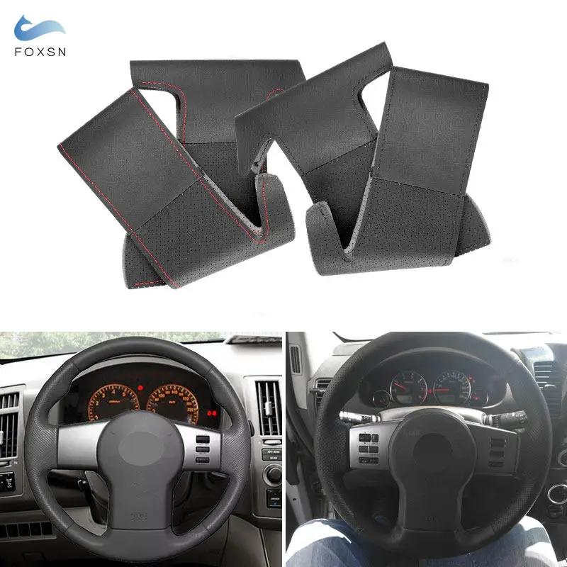 Hand-stitched Perforated Microfiber Leather Car Steering Wheel Cover For Nissan Pathfinder III Frontier Xterra Navara 2005-2015