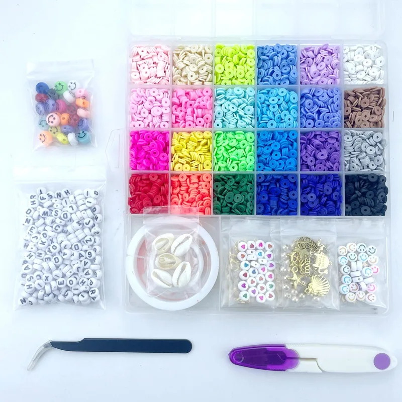 6000 Clay Beads, Soft Ceramic Pieces, Soft Ceramic Beads Set, Jewelry, Bracelet, Diy Accessories