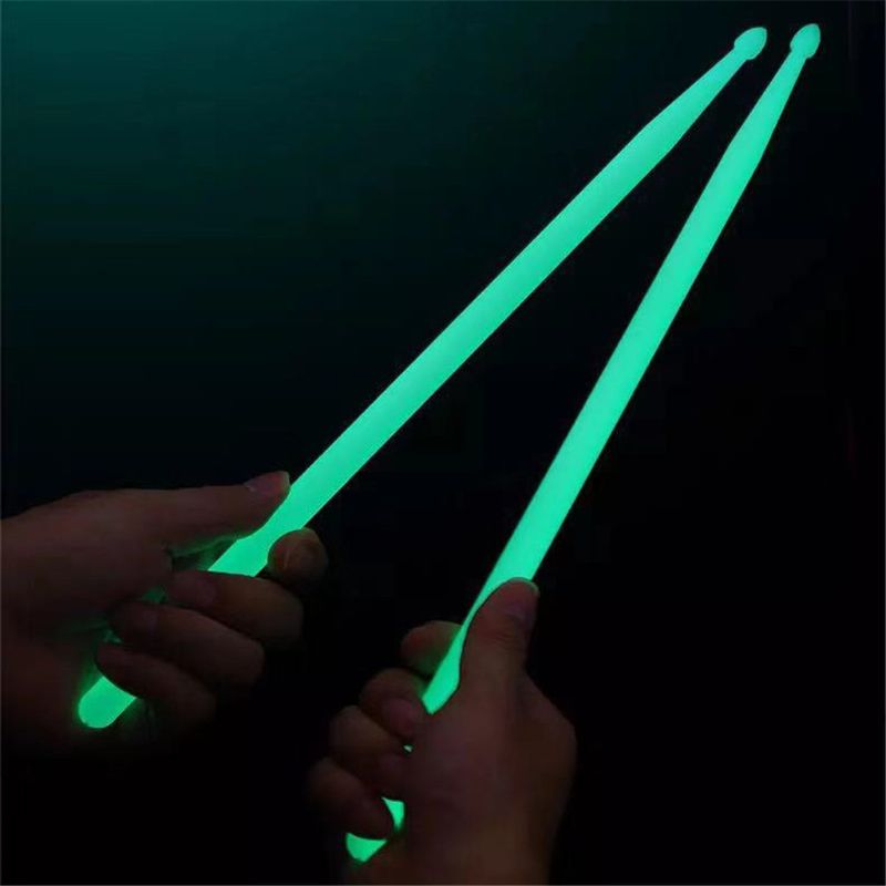 2022 New 1pair 5A Luminous Drum Stick Drum Set Jazz new Fluorescent Drumsticks Glow in The 2025 Dark Stage Drop Ship