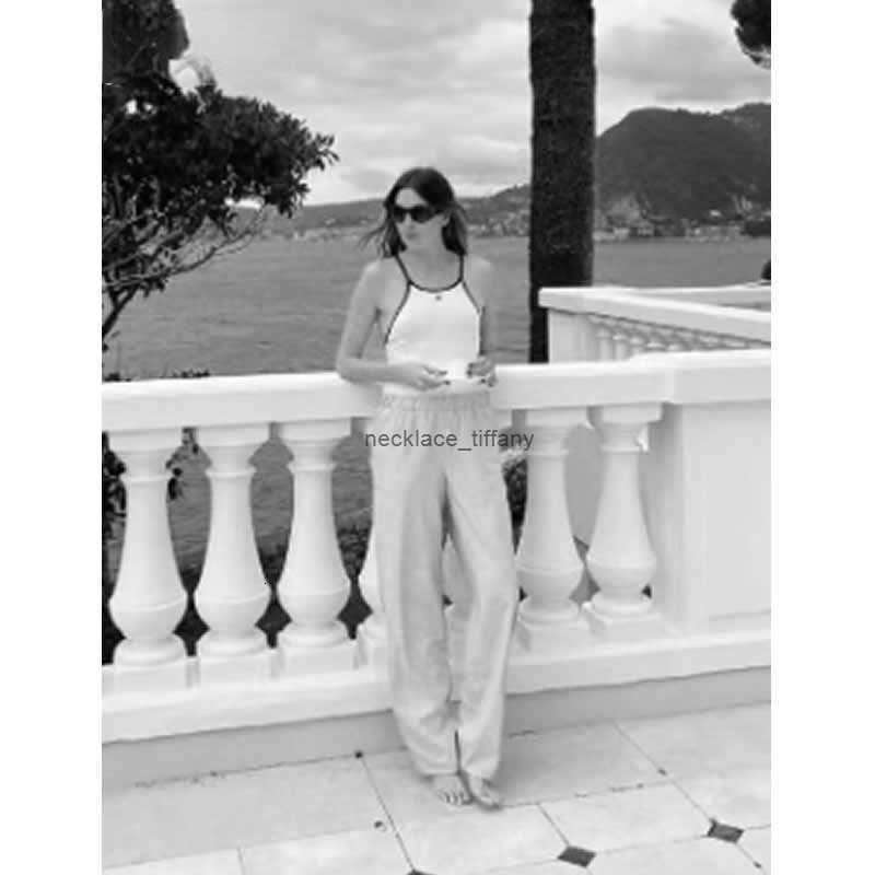 126514 Fashion Classic Luxury Designer Summer New Casual Rhinestone Letter Versatile Vest Tank Camis Top Y1 124916 Female