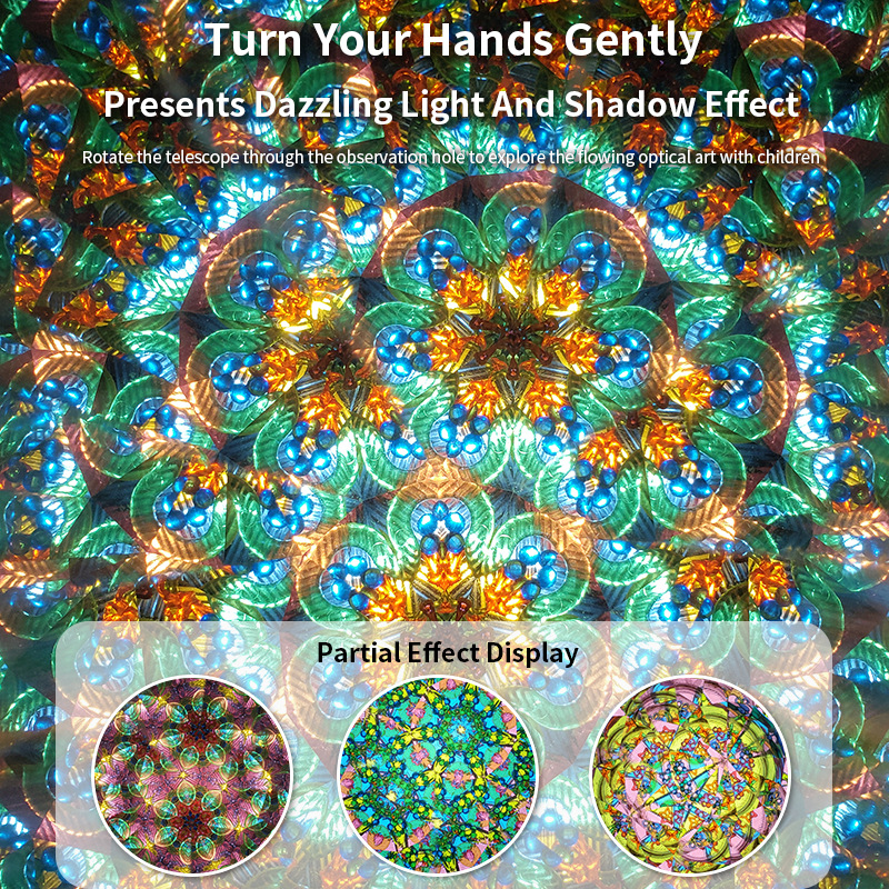 Kaleidoscope of children's ever-changing three mausoleum mirror interior, retractable rotation, kindergarten classic toys