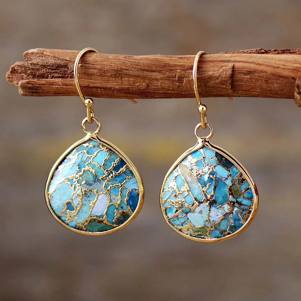 Avant garde womens tears turquoise pendant earrings decorative art modernism teenage earring rhinestone jewelry wholesale 241031