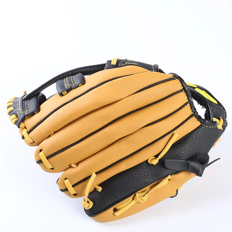 Genuine Leather Baseball Gloves for Men School Match Adults Youth Train Brown Baseball Glove Mitt Sports Equipment 11.5 "/12.5"