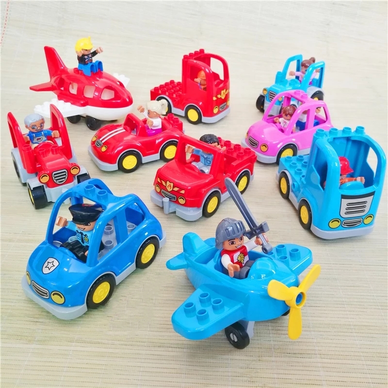 Big Building Blocks Accessories Truck Car Bus Compatible Large Bricks Children Kids City Traffic Series Assembly Educational Toy
