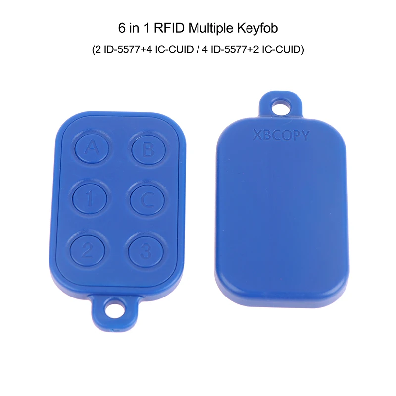 1pc RFID Multiple Keyfob 6 in 1 125khz T5577 EM ID Writable IC 13.56Mhz 1k S50 UID Changeable Card Key