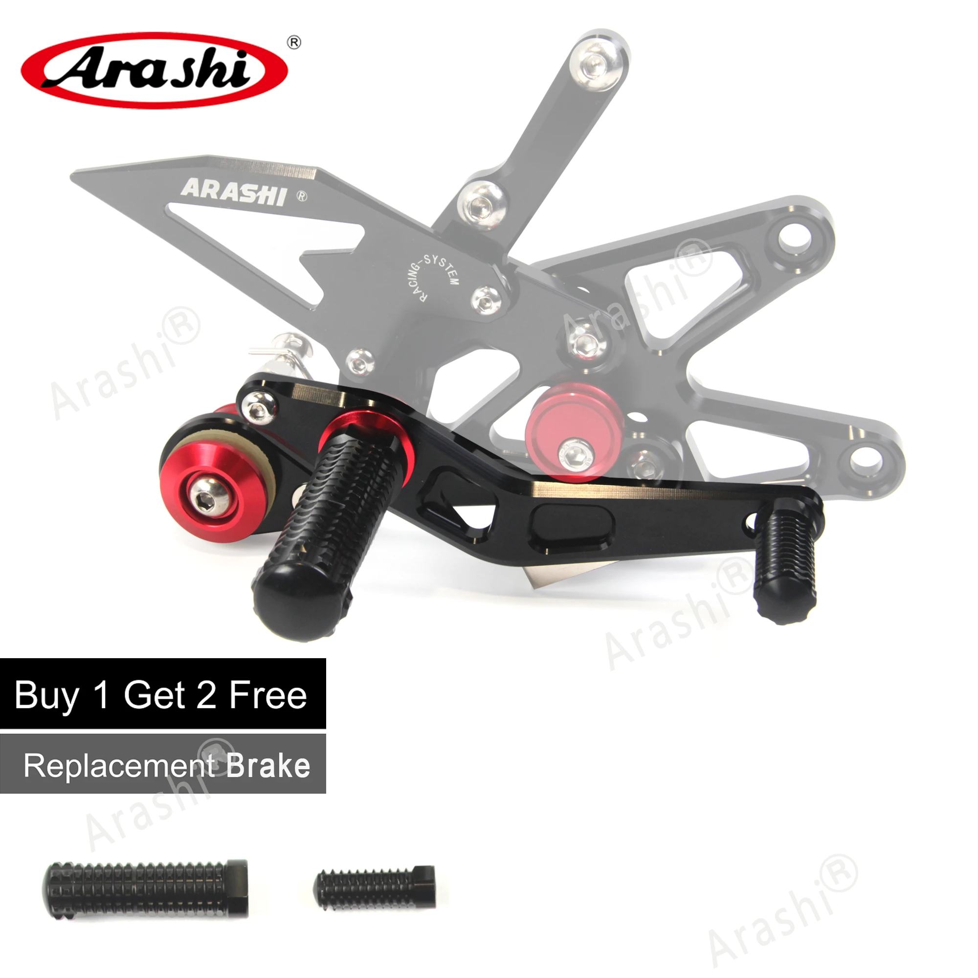 Arashi Spare Parts Adjustable Rearsets Replacement Shift Linkage Lever Gear Selector Motorcycle Footrest Spare Parts Foot Pegs