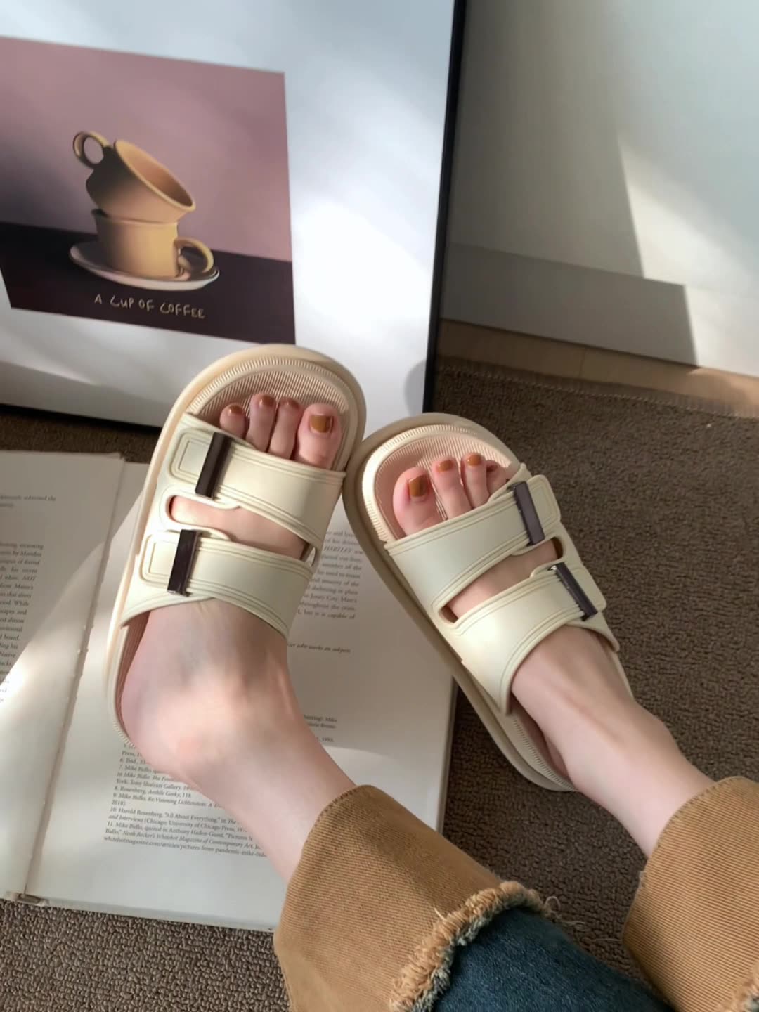 High platform double home summer slippers female personality indoor street sandals girl slippers