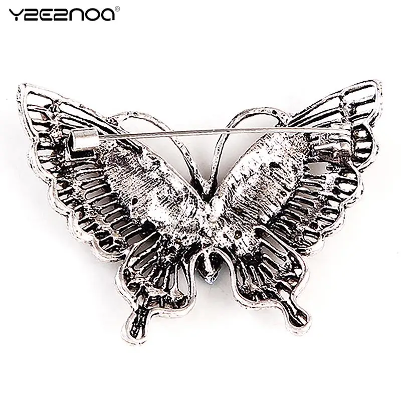 1Pc De Luxe Corsage Vintage Butterfly Brooches For Woman 5-color Rhinestone Sparkling Butterfly Insects Party Office Brooch Pins