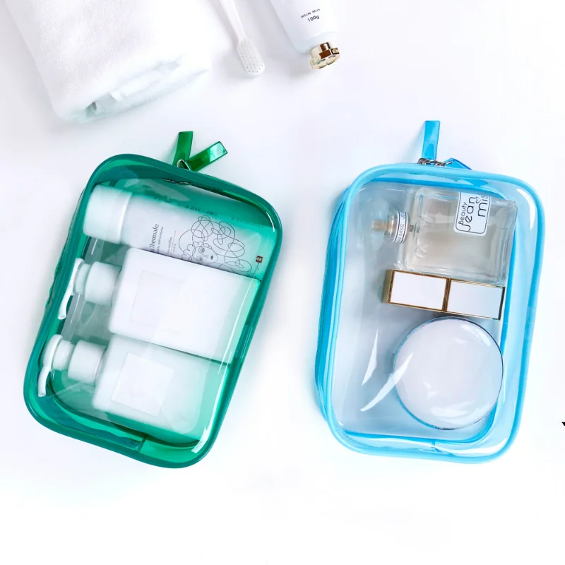 PVC Waterproof Large Capacity Portable Wash Bag Transparent Beach Seaside Swimming Pouch Cosmetic Storage Makeup Organizer