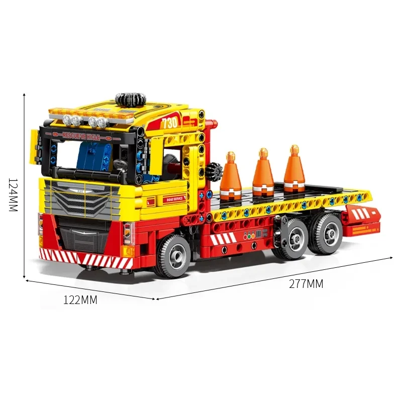 Technical City Flatbed Truck Building Blocks Remote Control Electric RC Car Urban Road Rescue Vehicle Bricks Model Toys For Boys