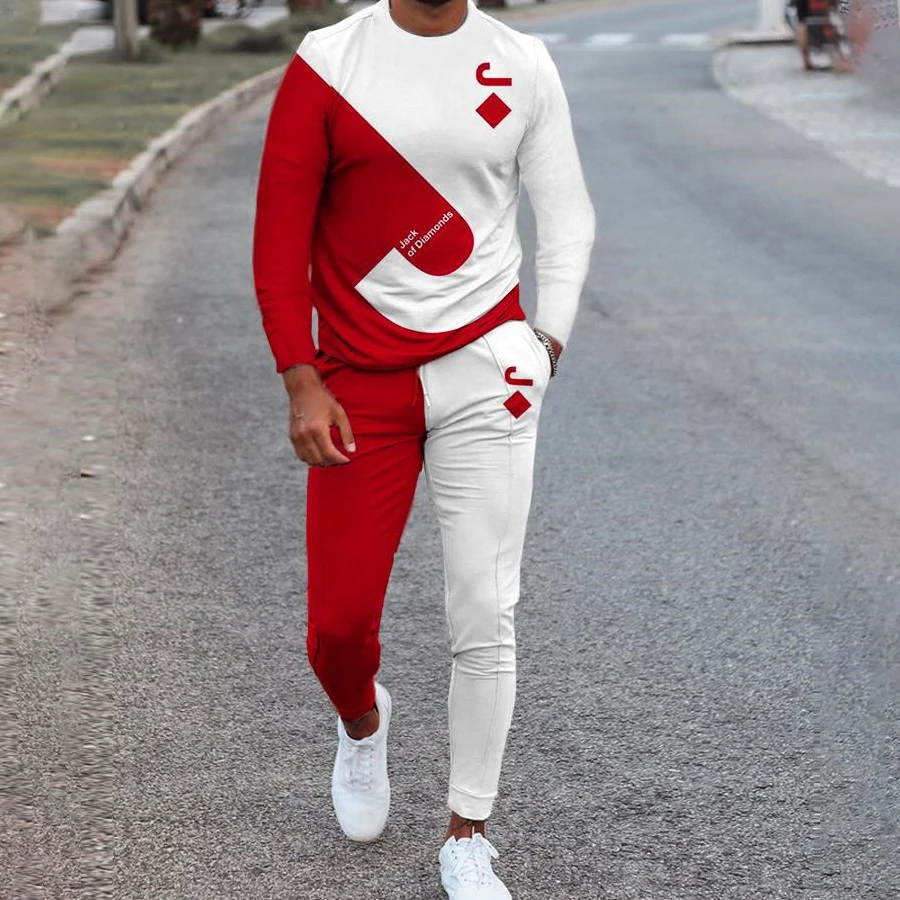 Piece Men's Summer 2 Set Tracksuits 3d Print Long Sleeve Tshirt Set Streetwear Casual Sportstreet Male Oversized Men Tshirt Suit smile