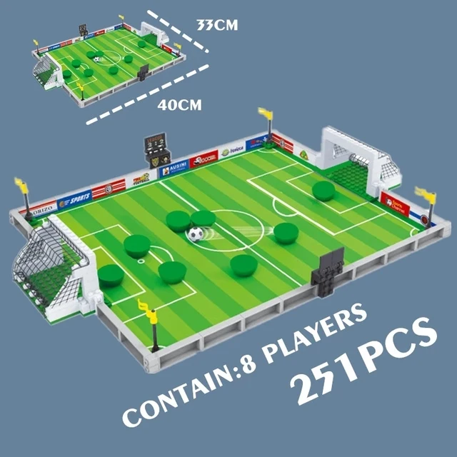 Soccer Football Field Stadium Famous Mini Football Player Figures Match Building Bricks Blocks Toys Gift Kid