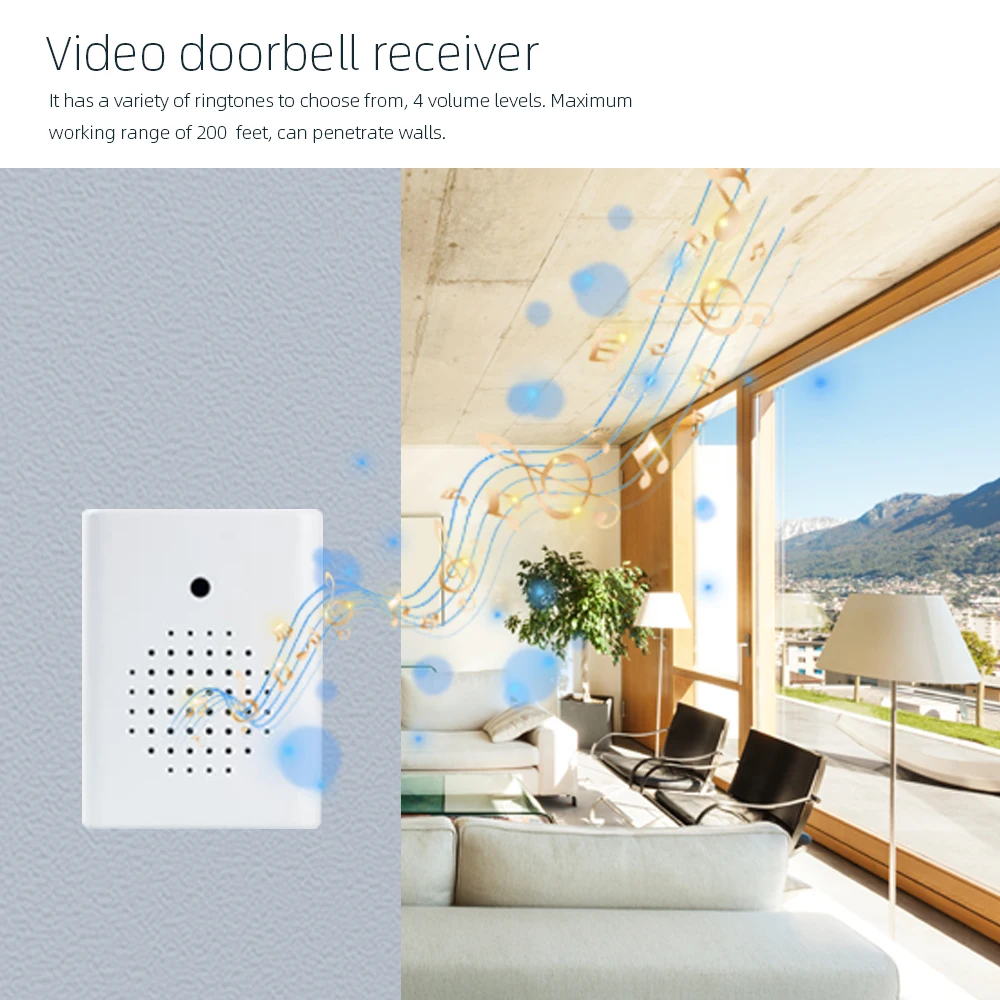 REHENT Tuya Smart 4400mAh Rechargeable Battery 1080P WiFi Audio Video Alexa Google Outdoor FHD Doorbell Door Camera with Chime