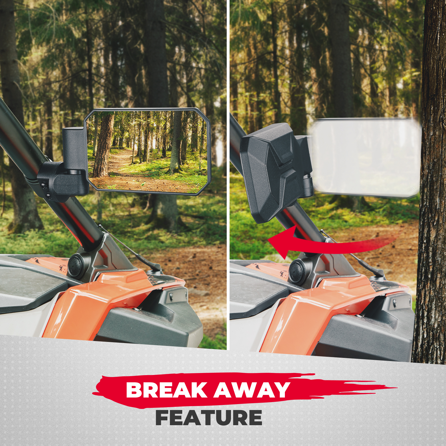 1.6-2" UTV Side Rearview Mirror Compatible with Polaris RZR PRO XP/XP4 1000 800 for Can-am Maverick X3 for Cfmoto for Arctic Cat