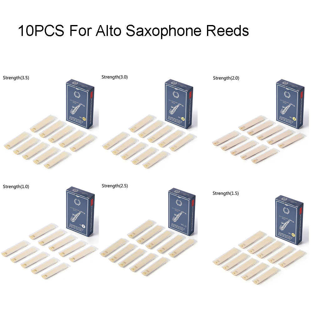 Reed Alto Saxophone Reeds Strength 1.0 1.5 2.0 With Consistent Size 10PCS 2.5 3.0 3.5 Alto Saxophone Reeds Durable