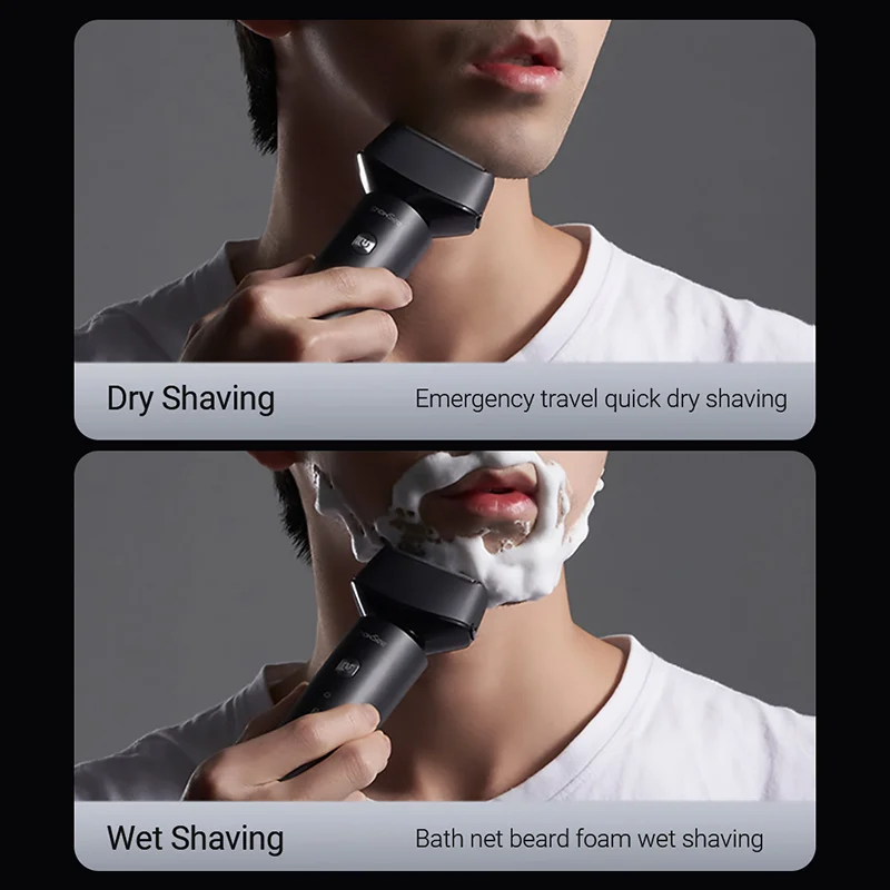 Showsee Electric Shaver for Men Portable Digital Display Razor Reciprocating Shaving 8500 rpm Waterproof Beard Trimmer Machine