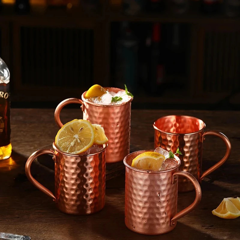 100 Copper Moscow Mule Mug Durable Coppery Beer Mugs Coffee Milk Cup Pure Bar Drinkware 241029