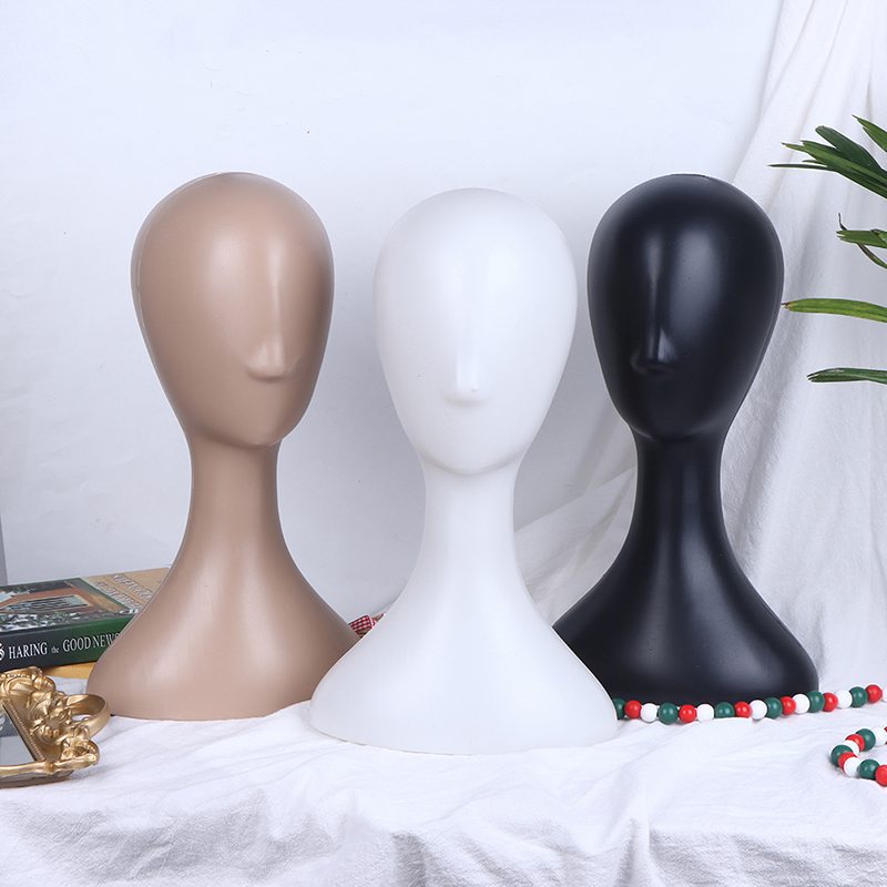 Female Abstract Plastic Pro Mannequin Manikin Head Model Wig Hat Hair Display Stand Holder smile