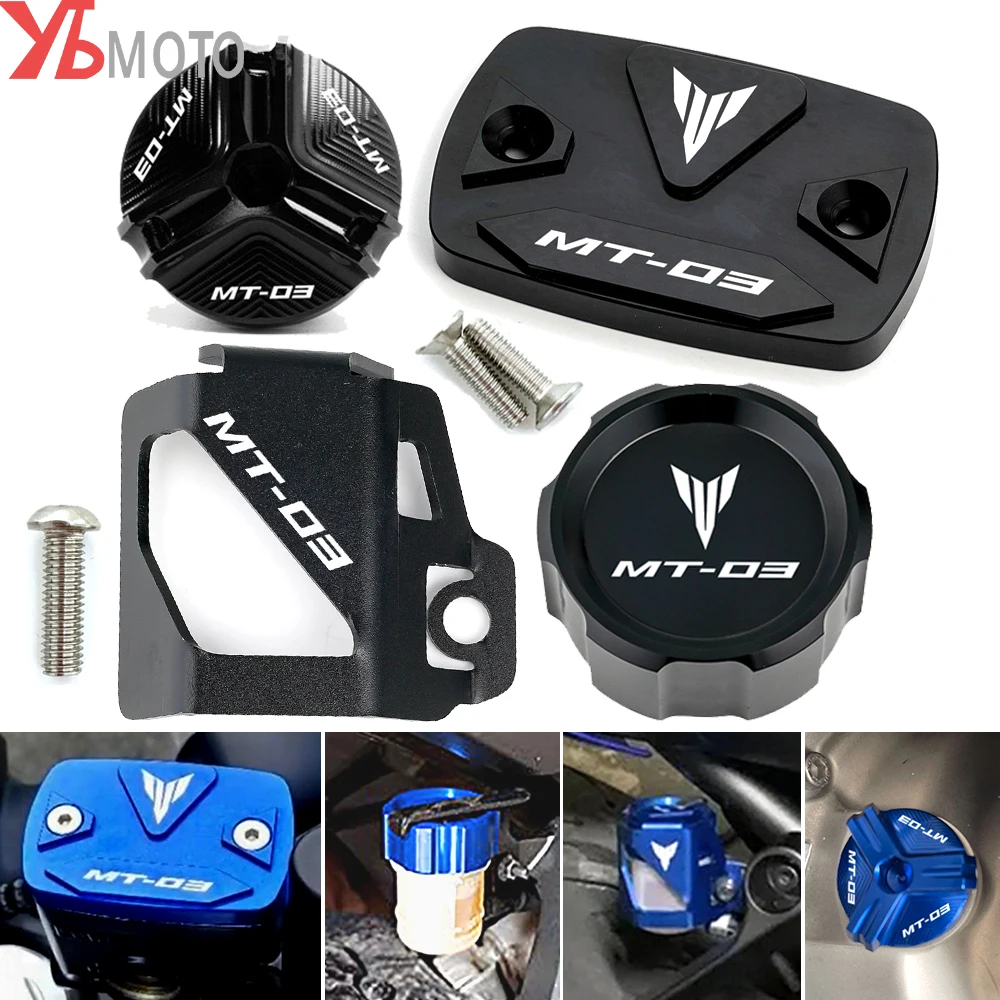 For Yamaha MT03 2021 2022 2023 MT-03 2015-2020 2019 Motorcycle Accessories Front Rear Brake Fluid Reservoir Caps Oil Cover Guard