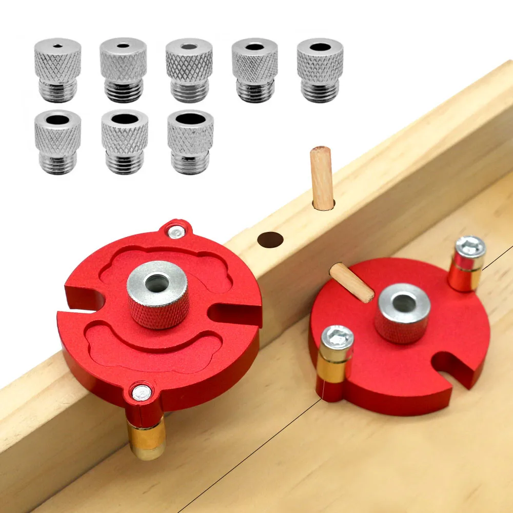 Multi-functional Dowel Jig Kit new W/ 3-10mm Steel 2025 Bushing Woodworking Fast Wood Splicing Drill Guide Locator Self-Centering Scriber