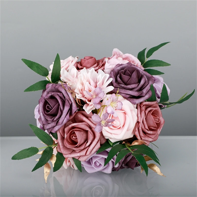 Wedding Bridal Bouquet Artificial Flower Bouquet Bride Holding Flower Bridesmaid Bouquet for Wedding Engagement Party