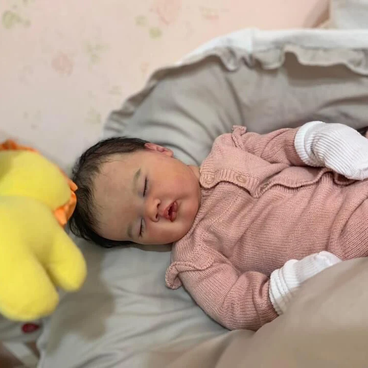 NPK 19inch Ashia Newborn Baby Doll Reborn Lifelike 3D Painted Skin with Visible Veins Multiple Layers Collectible Art Doll