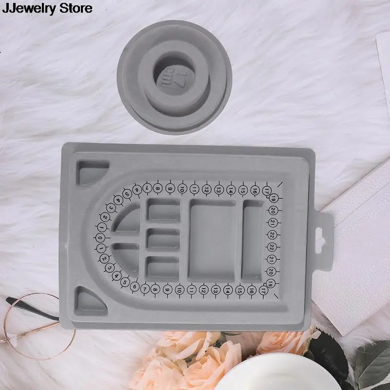 Flocked Bead Board For 2025 DIY Bracelet Necklace Beading Jewelry Making Organizer new Tray Design Craft Measuring Tool Accessories 1Pc