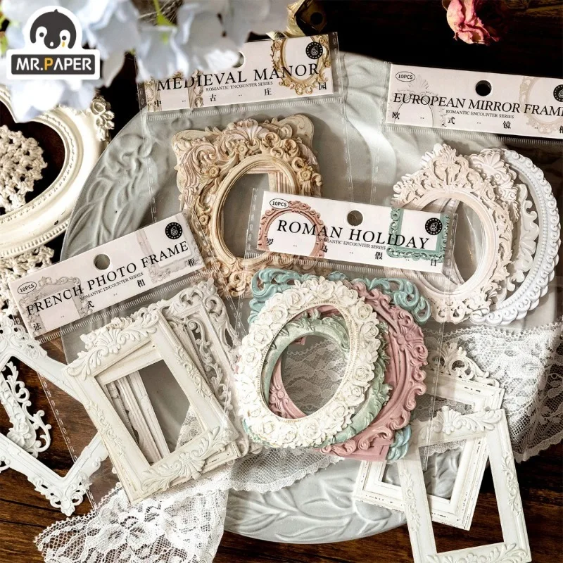 Mr Paper pcs pack Vintage Hollow Out Relief Border Cardstock Handbook Decorative DIY Collage Aesthetic Sticker 5
