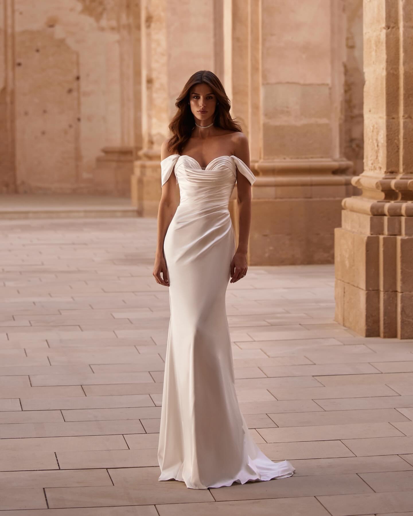 Milla Nova Chart Mermaid Wedding Dress Pleats Off Shoulder Wedding Dresses Bridal Gowns Satin Sweep Train Designer Boho Robe De Mariage 0515