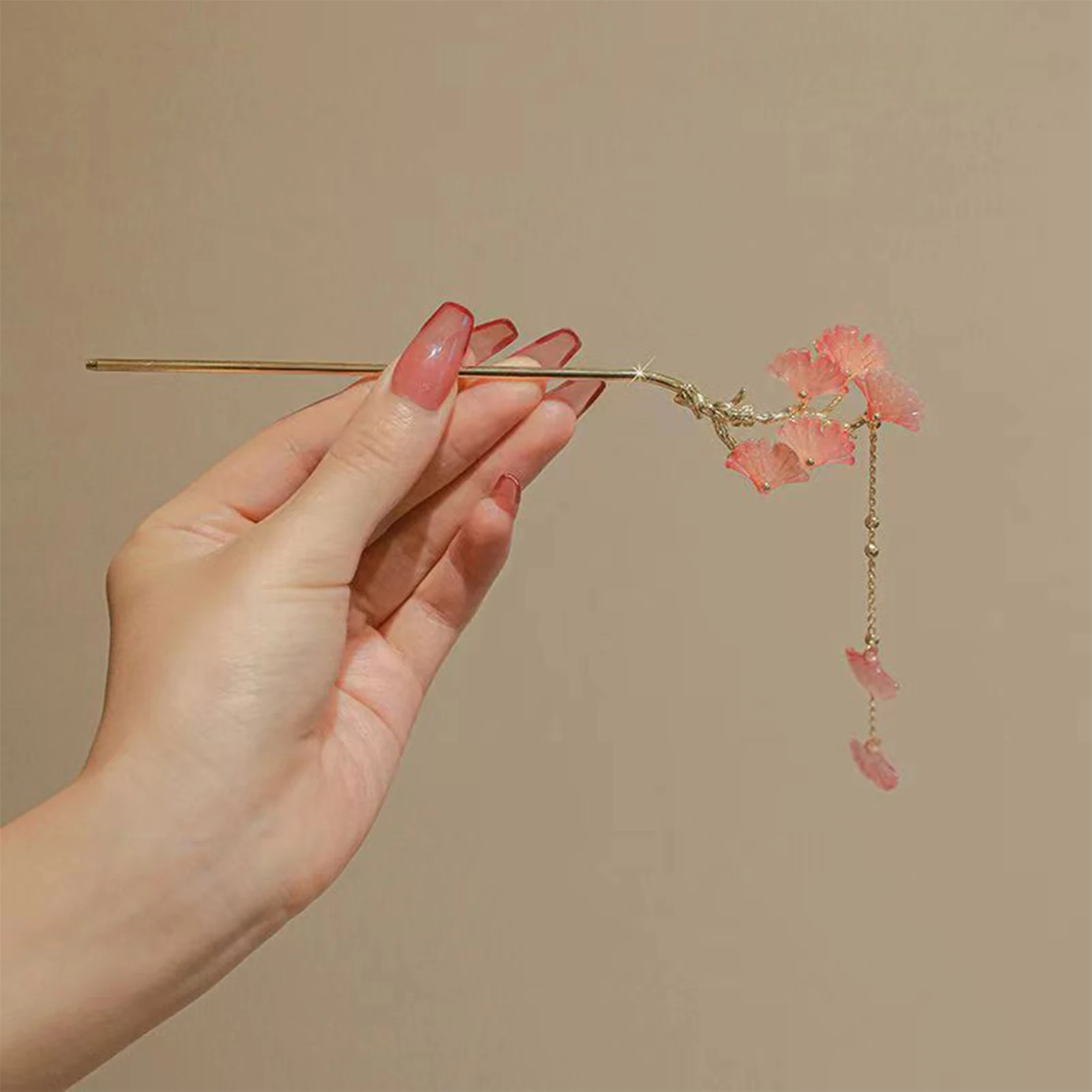 Tassel Ginkgo Leaf Hair Stick Chinese Hanfu Hair Accessoreis Fairy Insert Hairpin Chopstick Antique Girls Hair Bun Jewelry Tiara