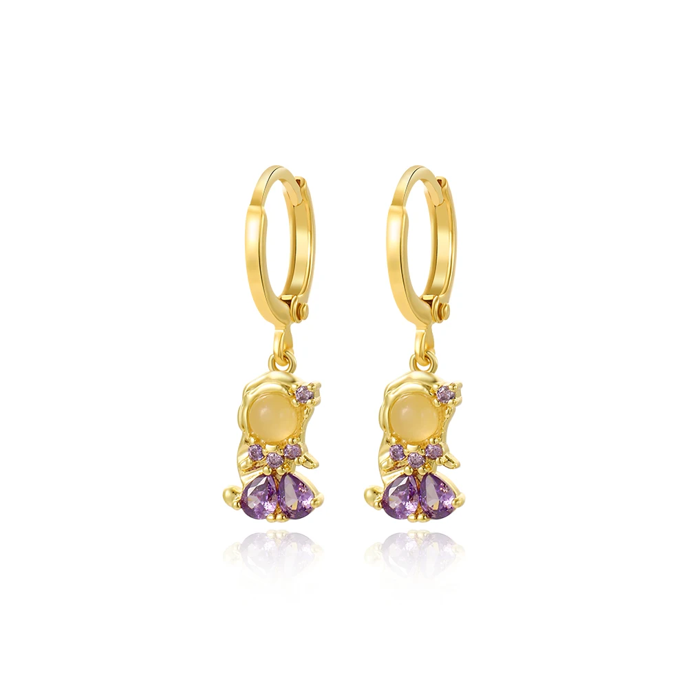 30 Styles Good Quality Fairy Tales Cubic Zirconia Dangle Earrings for Women Girls Gold Color Plated Huggies Jewelry