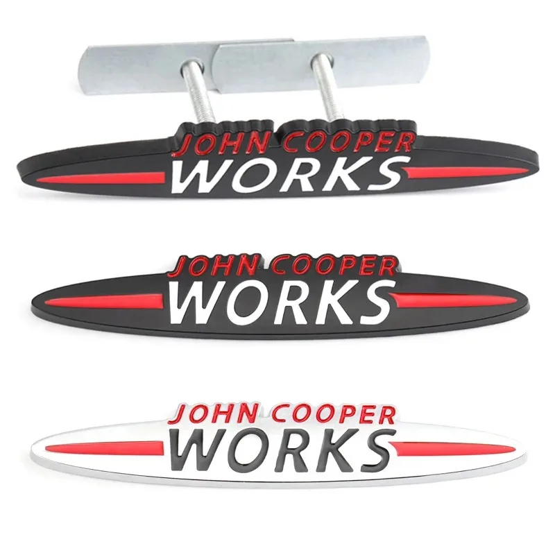 3D Metal Car John Cooper Works Stickers Decals Front Hood Grill Emblem For Mini Cooper JCW S F54 F55 F56 F60 R50 R53 R55 R56 R57