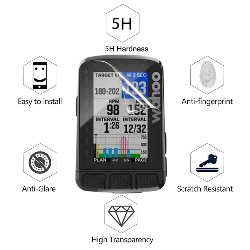 3PCS Explosion-proof Screen Protector For Wahoo ELEMNT Bolt V2 Roam V2 Mini Water-proof HD Clear PET Screen Protective Film