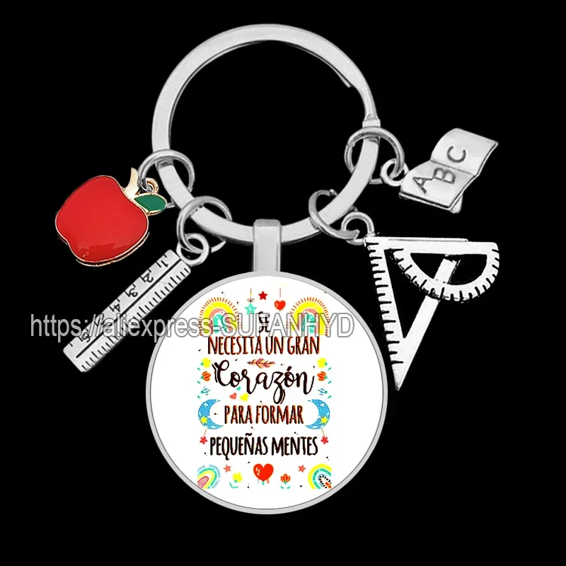 dd Spanish Teacher It In Keychain Takes Big Heart To Shape Keychains for Professor Teachers Day Gift s