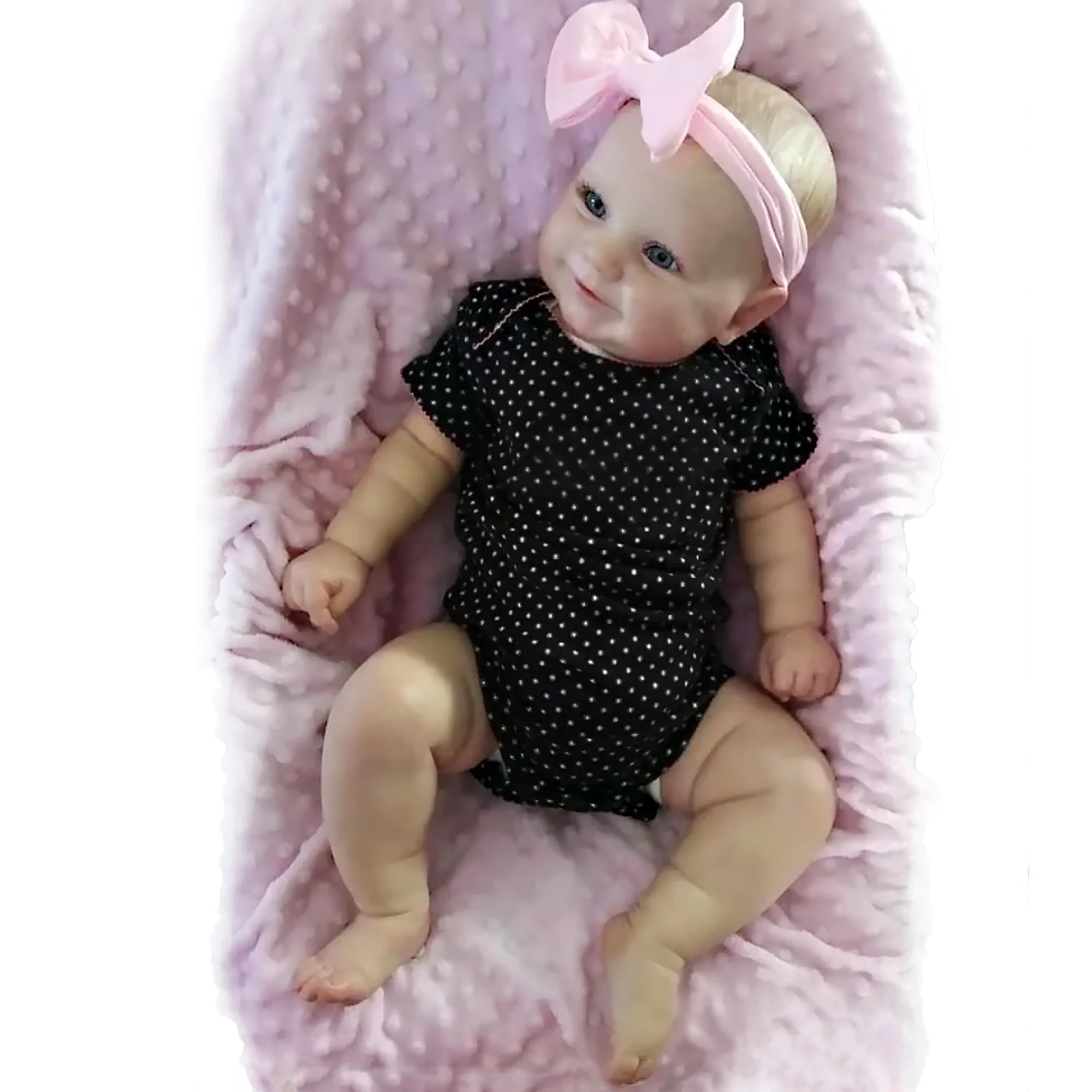 50cm Maddie Bebe Reborn Girl Whole Body Soft Silicone Vinyl Reborn Doll Handmade Soft Touch Feeling Lifelike Newborn Baby Girl