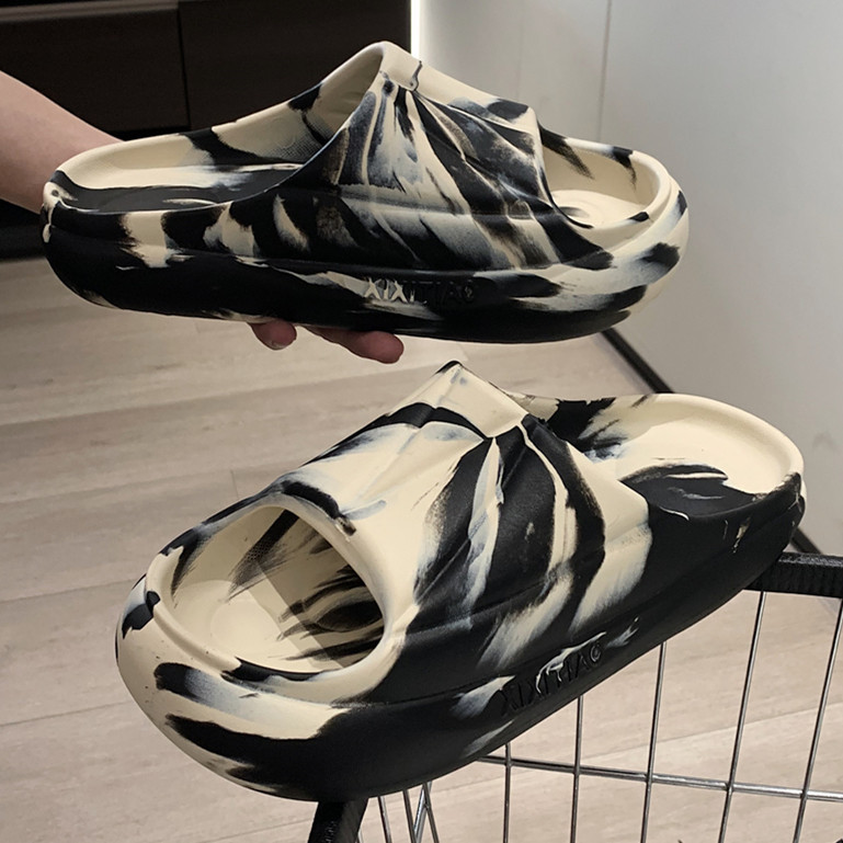 2024 New slippers women's summer shoes personality cool splash ink sports style slippers indoor street sandals girls beach shower slide