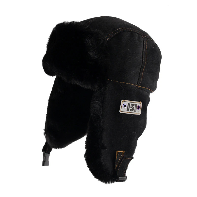 Pilot Winter Hat Outdoor Russian Womens Fashion Hat Label Pilot Mens Bomber Trap Ushanka 241031