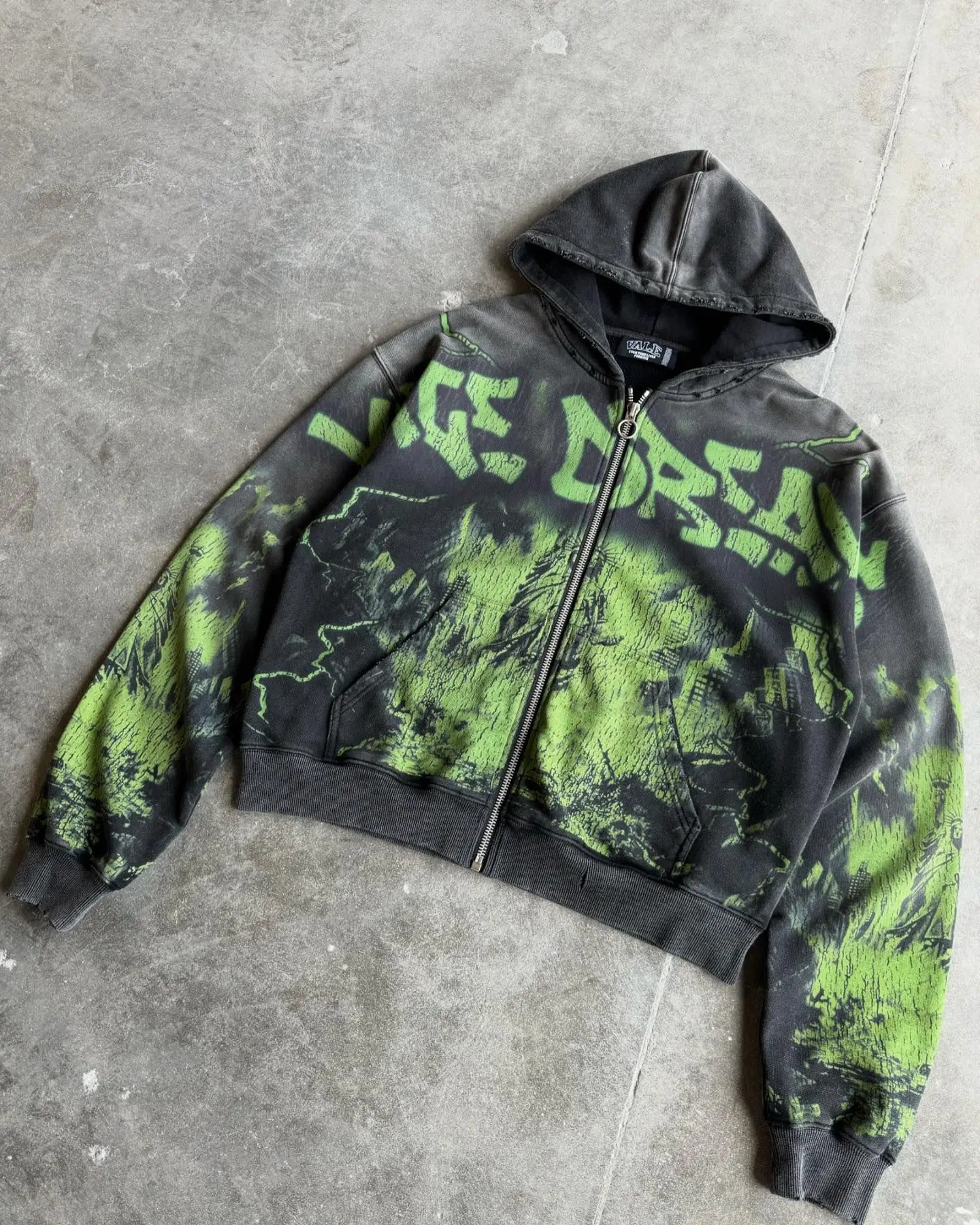 Bone Garden Streetwear Alphabet Hip Hop Graphic Foam Zipper Mens Loose Y2k Hoodie Sweatshirt Womens Clothing 241030