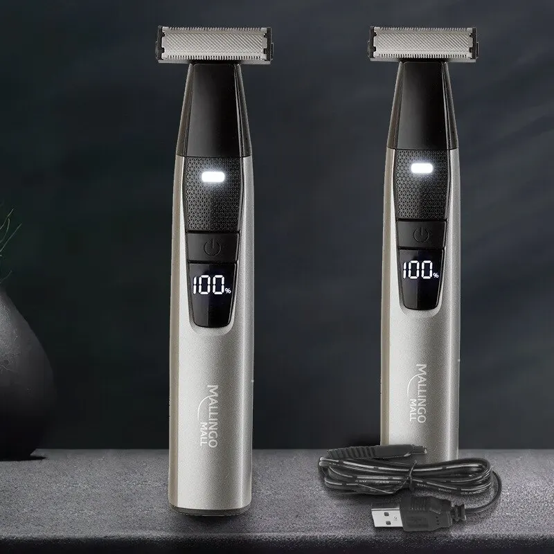 Electric Shaver Portable Full Body Trimmer USB T-Blade LED Digital DisplayRazor For Men and Women Washable Razor