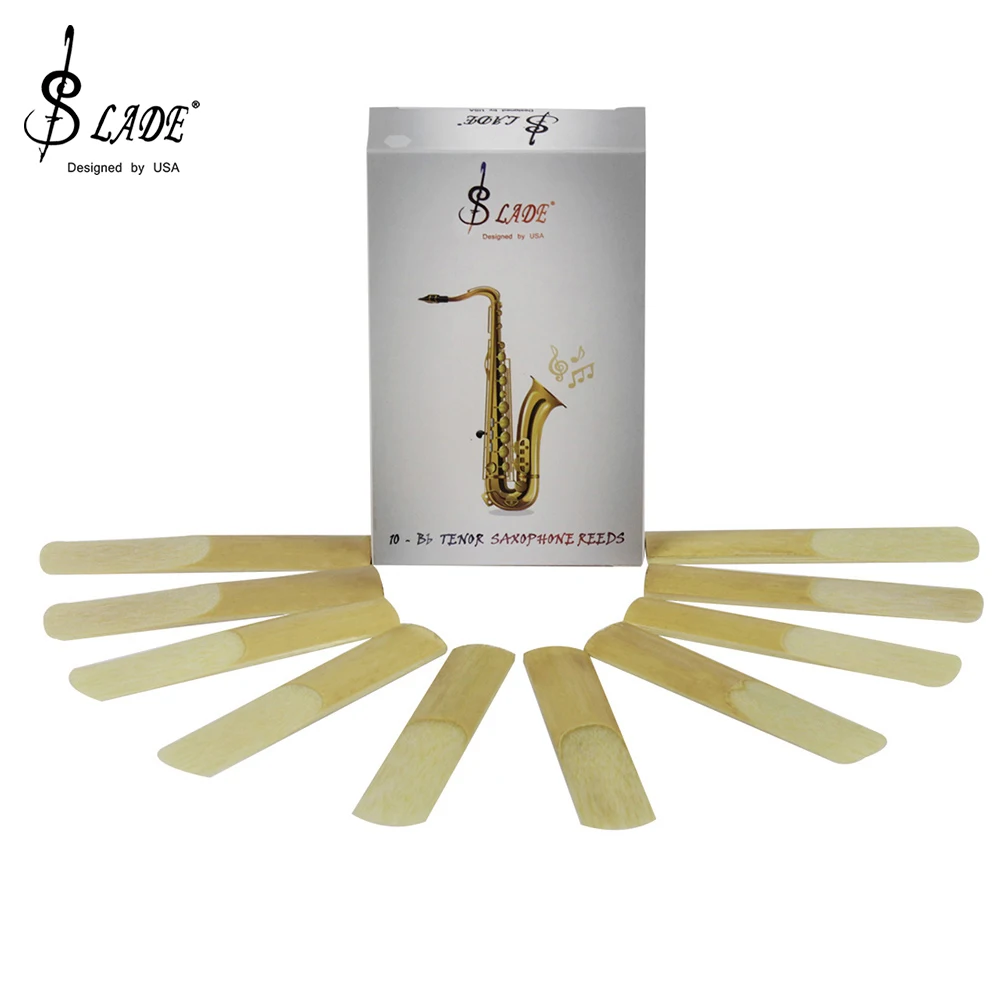 SLADE 10Pcs/Box Bb Tenor Sax Saxophone Reeds Strength 2.5 Saxophone Reed Professional Woodwind Instrument Parts Accessories