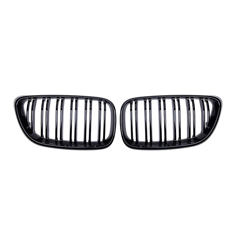 Pulleco For 2 Series F22 F23 F87 M2 Car Front Bumper Grilles Kidney Racing Grill Double Slat Grille Gloss Black 2014-2018