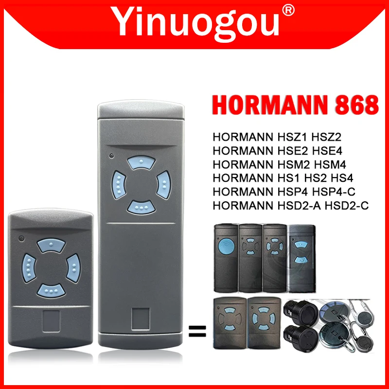 HORMANN 868MHz HSM4 HS4 HSM2 HS2 HSE4 HSE2 HS1 HSZ2 HSZ1 HSP4 HSD2 Garage Door Remote Control Duplicator Clone Opener 868.35MHz